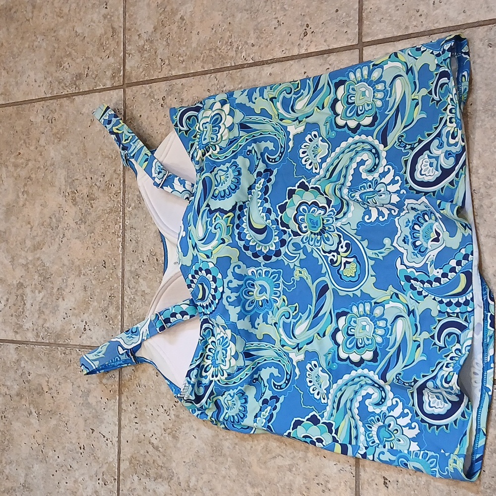 Land's End Square Neck Tankini Size 6 - Picture 4 of 6